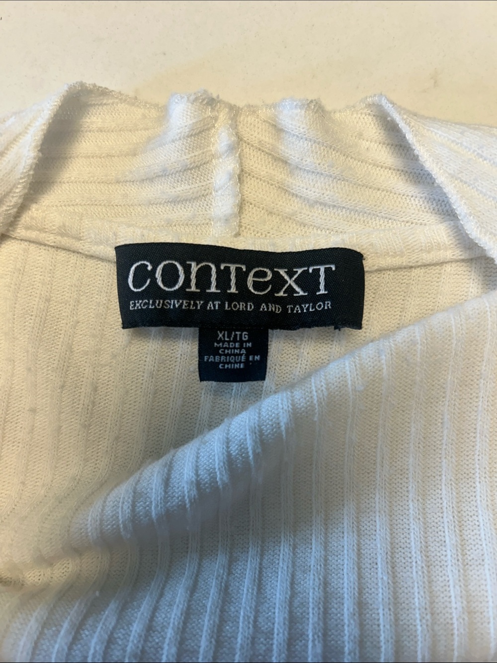 Context Ivory Ribbed Open-Front Cardigan - Picture 2 of 3